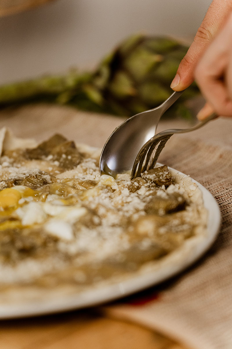 Il Pane Frattau ai carciofi della Panefratteria di Cagliari