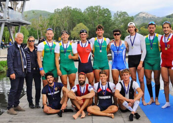 Stefano Oppo in gara al Meeting. ? Canottaggio.org