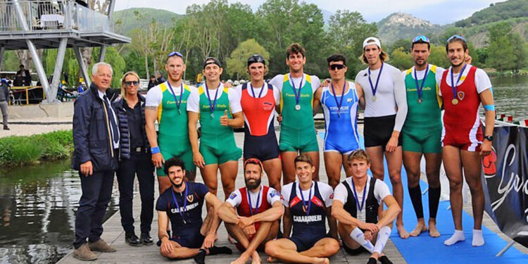 Stefano Oppo in gara al Meeting. ? Canottaggio.org