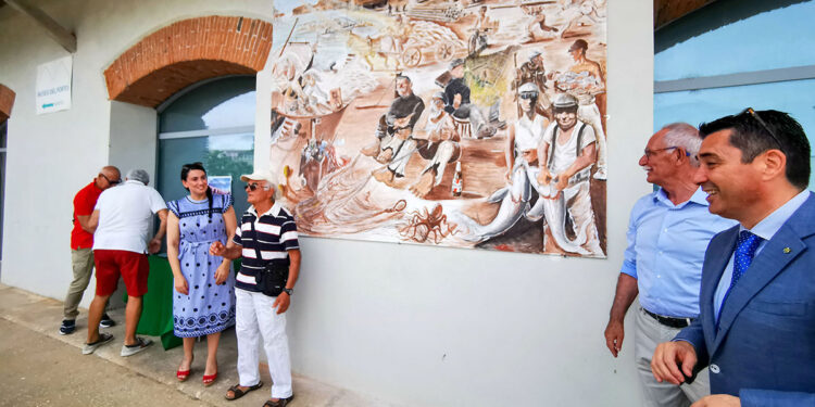 Il dipinto di Fanzio sulla facciata del Museo del Porto