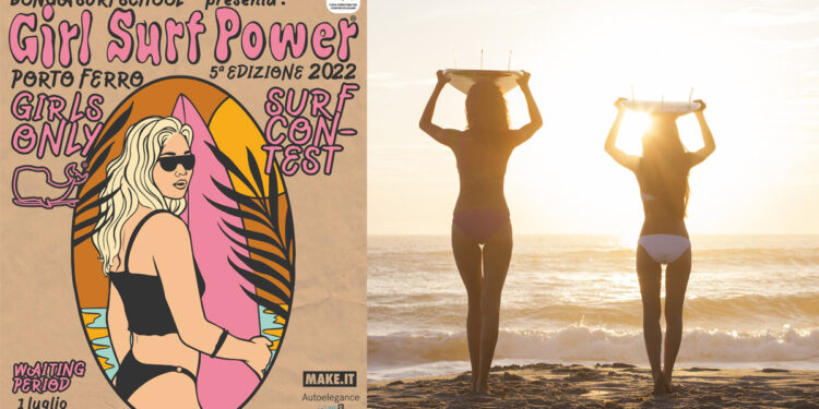 Girl Surf Power. Locandina Jackie Jex. ? Depositphotos