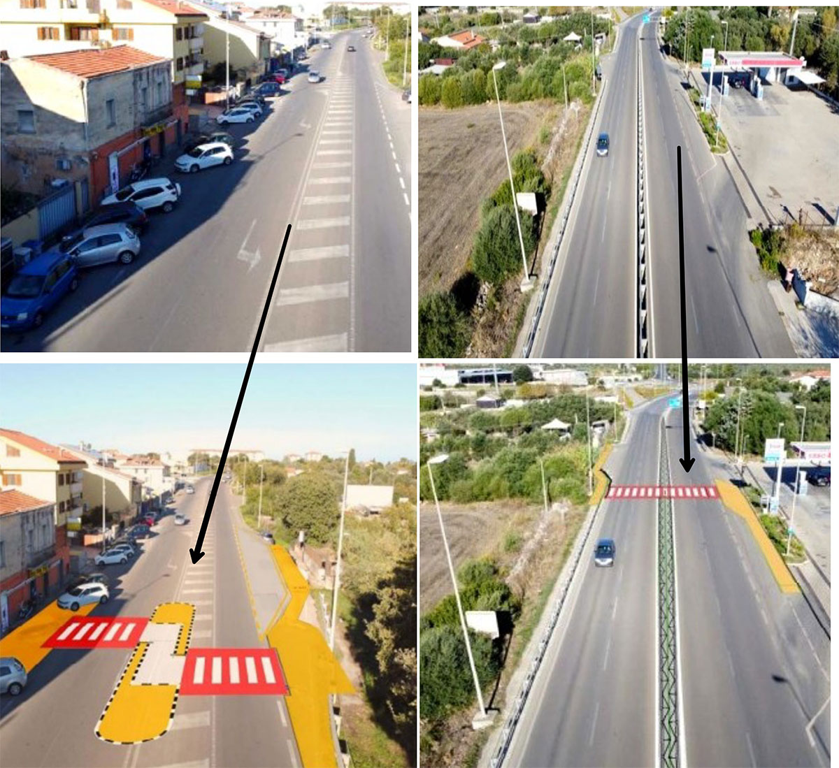 Sassari - Attraversamenti pedonali a Li Punti e Ottava