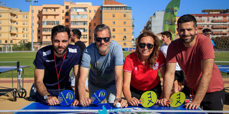 Table Tennis X: Da sinistra Alessio Correnti, Simone Carrucciu, Manuela Caddeo, Piermichele Zichi
