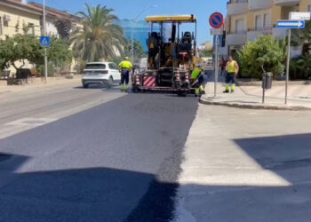 L'asfalto nuovo in via Don Minzoni ad Alghero