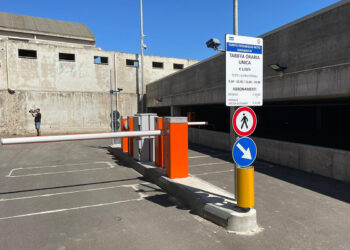 L'ingresso del parcheggio di via Mariano IV a Oristano
