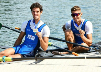 Stefano Oppo insieme a Niels Alexander Torre, medaglia d’argento a Lucerna. ? Canottaggio.org