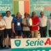 Paolo Truzzu e Andrea Floris alla premiazione del Beach Soccer