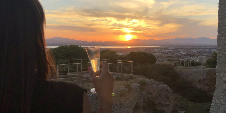 Cagliari, tramonto al Castello di San Michele