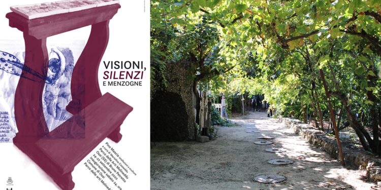 "Visioni, Silenzi e Menzogne". A destra il Parco delle Arti Molineddu. ? Pagina Facebook