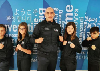 I ragazzi in gara con maestro Casu
