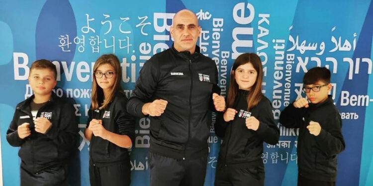 I ragazzi in gara con maestro Casu