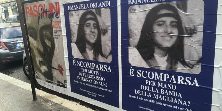 Manifesti Emanuela Orlandi a Roma