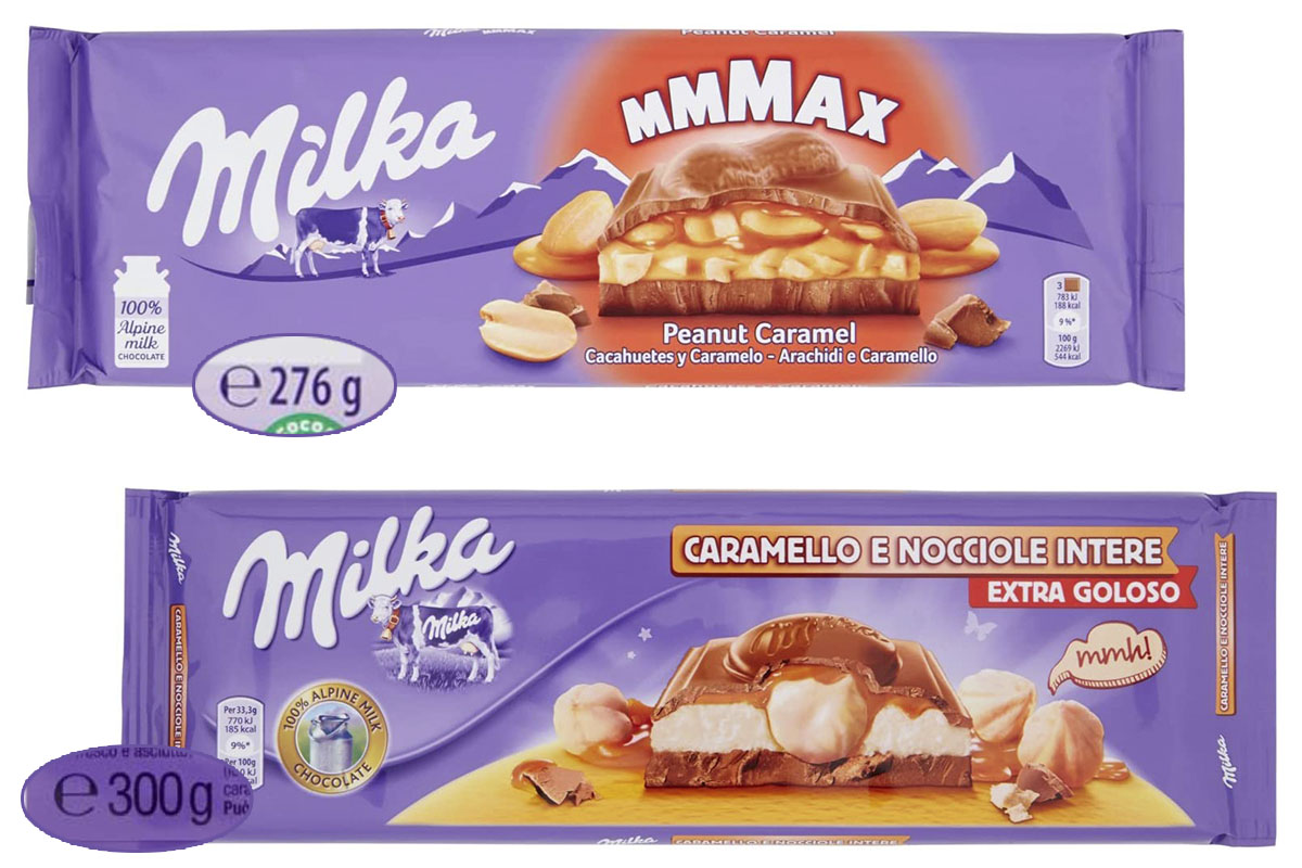 shrinkflation: cioccolato Milka