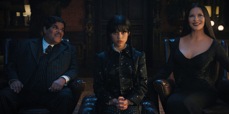 Morticia, Gomez e Mercoledì Addams. ? Netflix