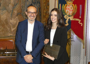 Il sindaco Paolo Truzzu e la danzatrice Carola Puddu