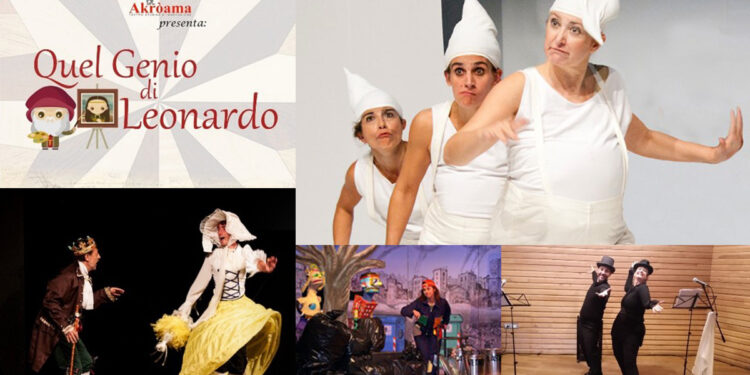 "Un Natale da Fiaba", dall'alto: Akroama, Actores Alidos, Teatro d'INverno, Bocheteatro e Teatro del Segno