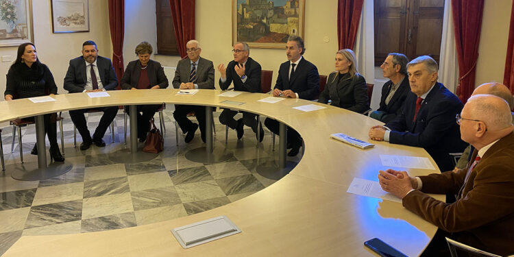 Un momento della conferenza stampa nuovo direttore artistico De Carolis