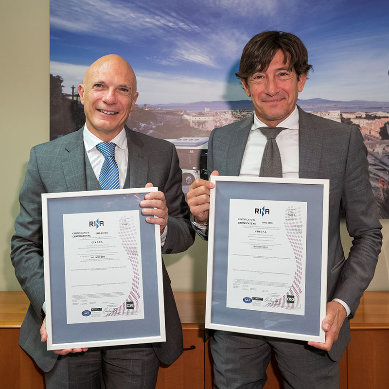 Il Dott. Bruno Useli (sinistra) e l’Avv. Carlo Andrea Arba, rispettivamente Direttore Generale e Presidente di CTM Spa