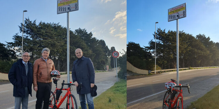 Cartelloni ciclisti a Sassari