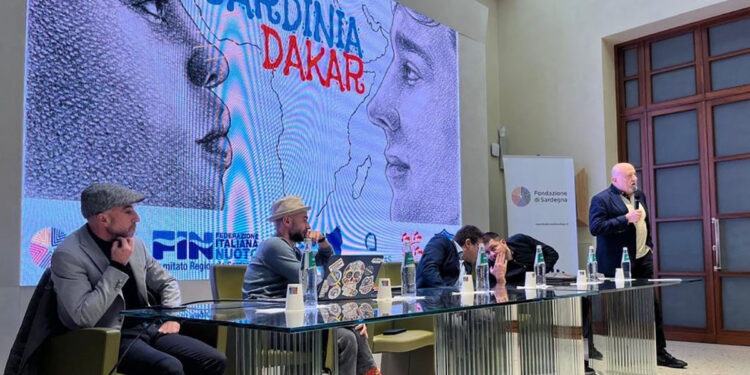 Progetto Sardinia - Dakar, da sinistra: Giuseppe Salis, Manolo Cattari, Danilo Russu, Marco Del Bianco, Roberto Del Bianco
