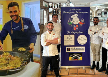 Fausto Tavera con i colleghi dell'Associazione Cuochi Provincia di Sassari