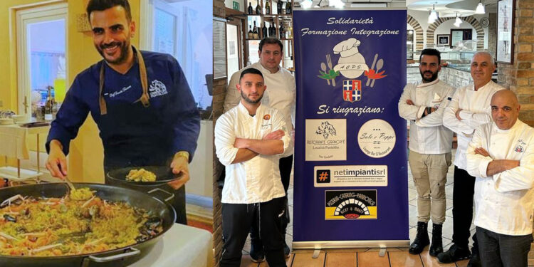 Fausto Tavera con i colleghi dell'Associazione Cuochi Provincia di Sassari