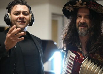 Luca Bassanese e il tenore Amadi Lagha nel video di “Ridi Pagliaccio”