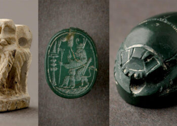 Museo Sanna di Sassari: da sinistra, amuleto e due scarabei carthago