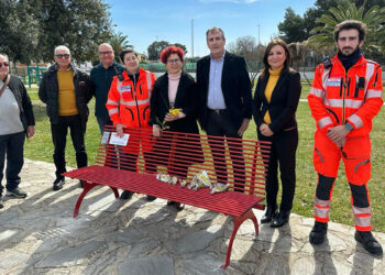 Quartu, la Panchina Rossa nel Parco Parodi di Flumini
