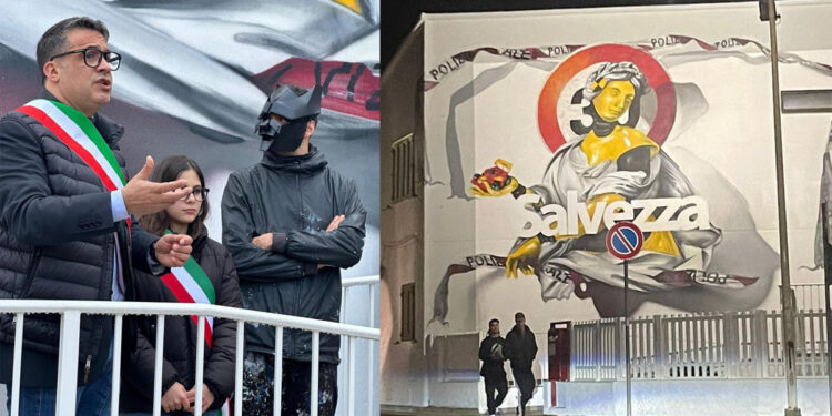 Villaspeciosa, presentazione del murale “Salvezza” dell’artista mascherato Manu Invisibile