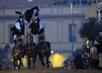 Sartiglia 2023: La pariglia di Michael Casula, Roberto Volturo e Marco Pau