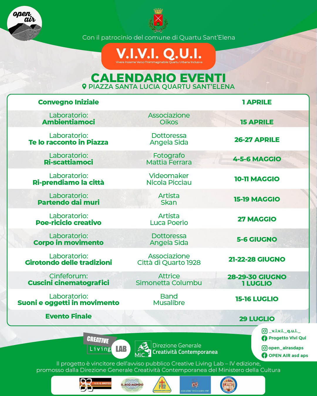 Calendario V.I.V.I. Q.U.I. Quartu