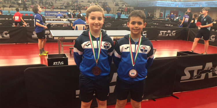 Tennistavolo Sassari: Nicola Cilloco e Federico Casula vincono argento e bronzo ai campionati giovanili di Terni