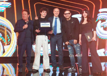Premiazione Hermes con Mario Avagliano, Rocco Hunt, Mario Volanti e Daniela Cappelletti