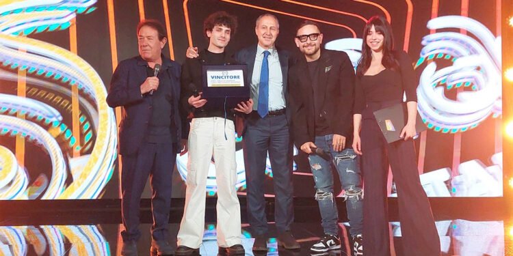 Premiazione Hermes con Mario Avagliano, Rocco Hunt, Mario Volanti e Daniela Cappelletti
