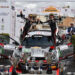 Giacomo Scattolon e Sauro Farnocchia sul podio del Rally Golfo dell’Asinara. 📷 Massimo Bettiol