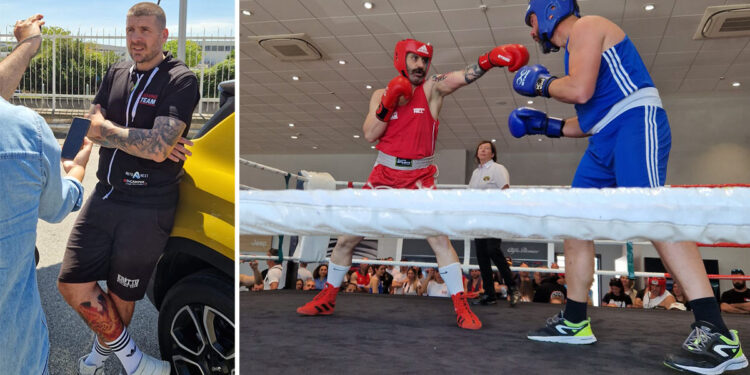 Tore Erittu e un incontro del Torneo Shardana Boxing