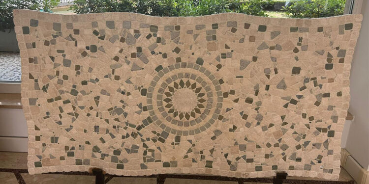 Mosaico in pietra. Salone delle Botteghe, Confartigianato Sassari