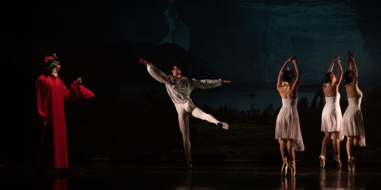 Una coreografia dello spettacolo Dan Dan, Dante in danza del Liceo Coreutico Azuni