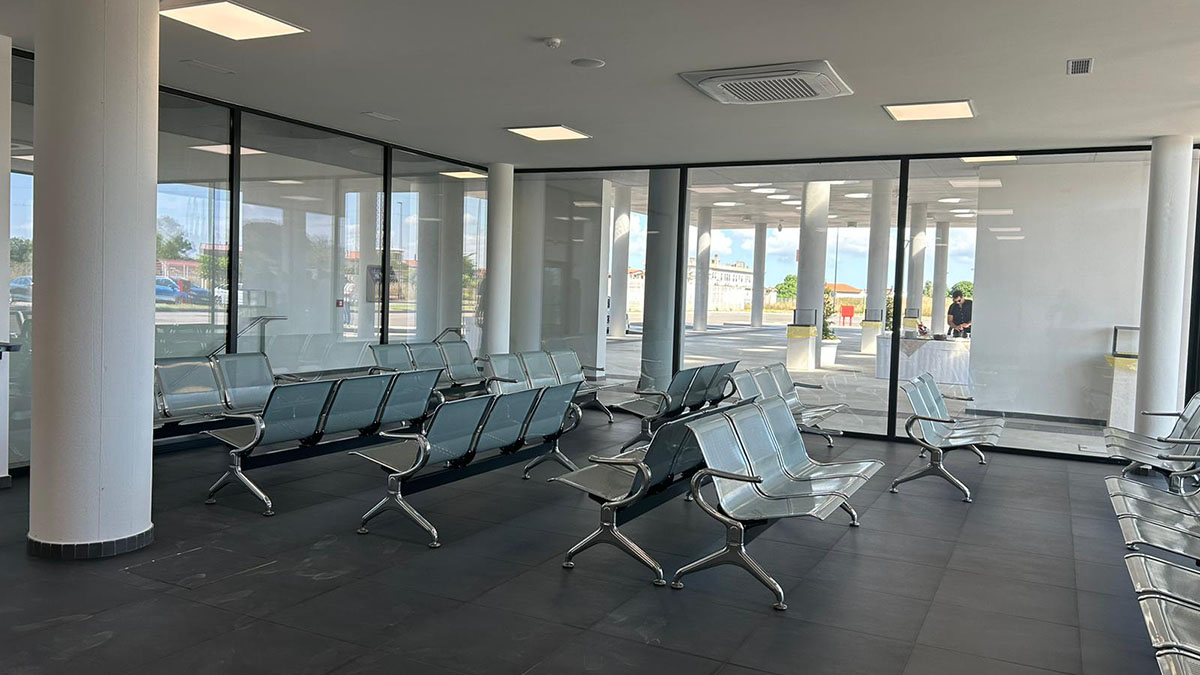 La sala d'aspetto del Centro intermodale di Oristano