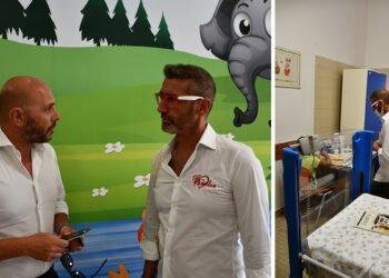 Corrado Sorrentino nel reparto di Pediatria dell'Aou di Sassari