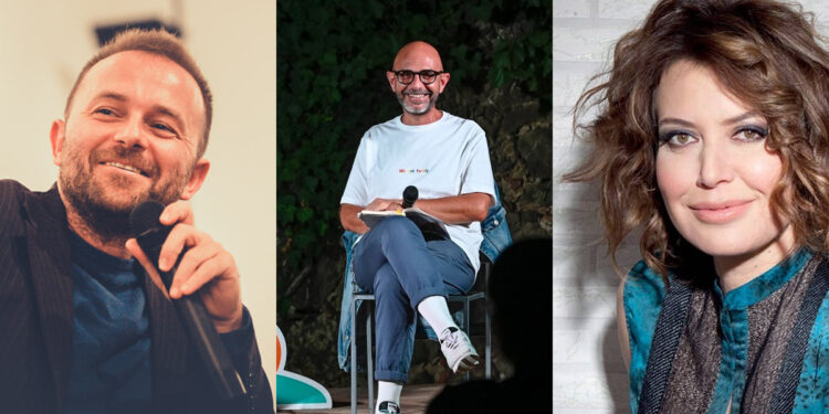 Enrico Galiano, Giovanni Follesa e Sabina Guzzanti