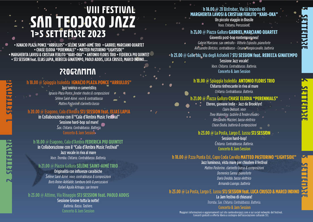 San Teodoro Jazz - Programma 2023