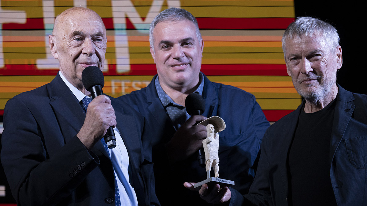 Premiazione "Sardegna Archeofilm Festival": Paolo Mieli, Anthony Muroni e Piero Pruneti. 📷 Nicola Castangia