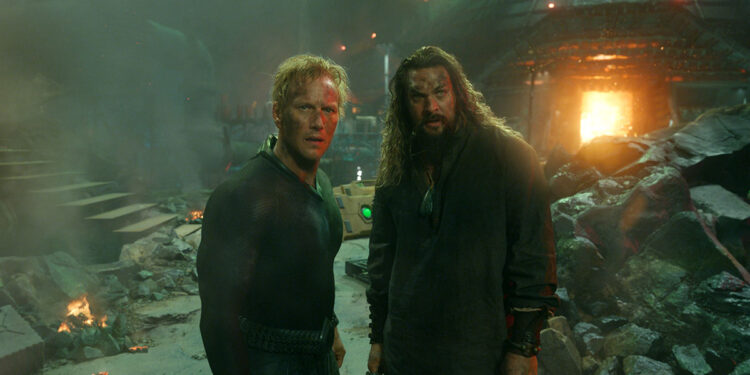 Patrick Wilson (Orm) e Jason Momoa (Aquaman) in “Aquaman e il regno perduto”. ? Courtesy Warner Bros Pictures/ ™ & © DC Comics