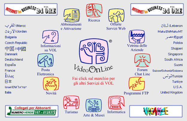 Home Page di Video On Line, il primo internet provider italiano