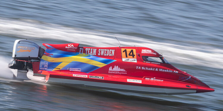 Jonas Andersson del Team Sweden - Regione Sardegna Grand Prix of Italy UIM F1H2O World Championship 2023. ? Simon Palfrader