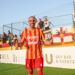 L'esultanza di Stefano Mereu dell'Alghero Calcio