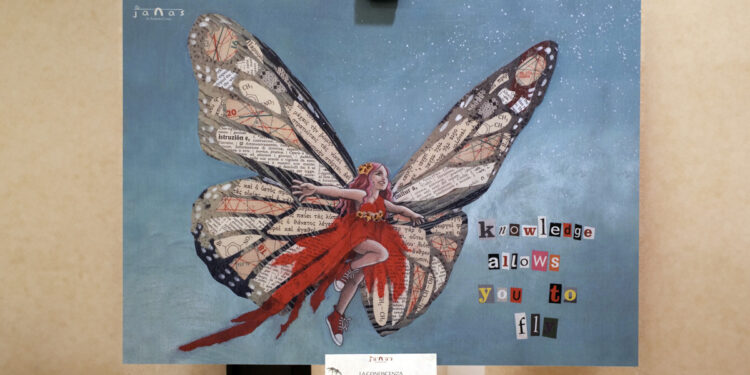 Festival Lussu, una tavola della mostra Janas di Stefania Costa. ? Paolo Vacca