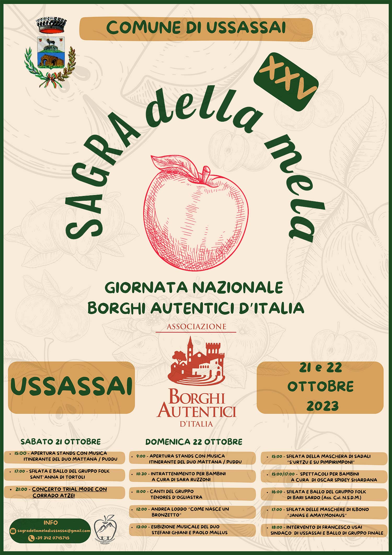 Sagra della Mela Ussassai 2023 programma
